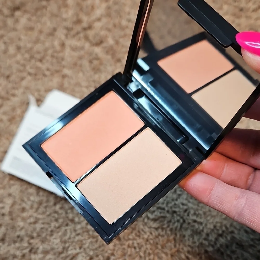Kosas Color & Light Pressed Powder Blush & Highlighter Duo In The Shade Papaya